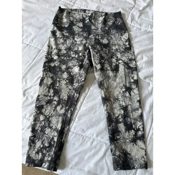 Lululemon Wunder Under Crop Hi-Rise Luxtreme Dual Shibori Pattern 21" 10 W6AQES - Picture 2 of 8